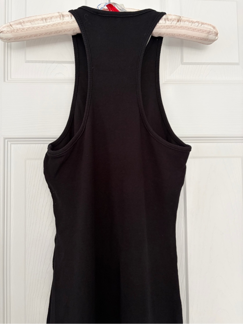 Off-White Black Ribbed Racerback Dress - Picture 4 of 16